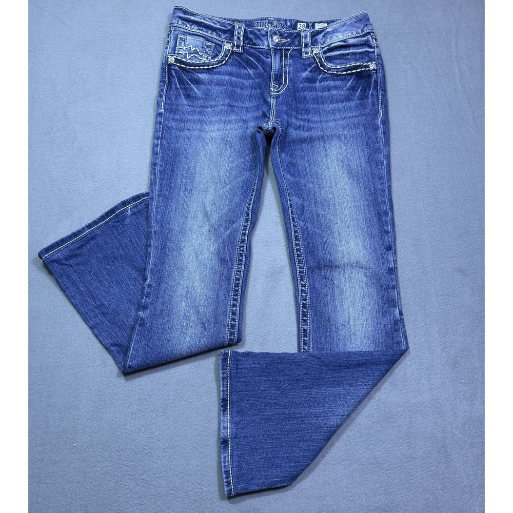 Miss Me Jeans Womens 29x30 Midrise Bootcut Embroidered Pockets Y2K Boho USA